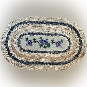 RARE FIND NEW Vintage Braided Needlepoint Rug
